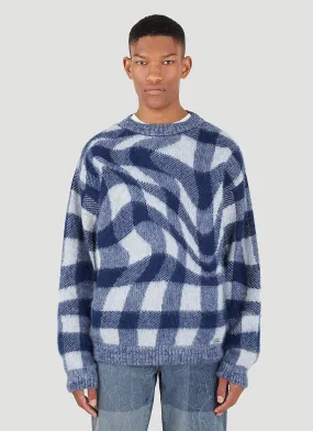 032C Distorted Check Sweater