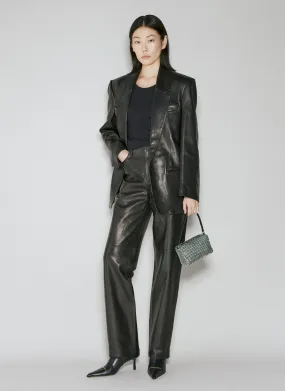 Alexander Wang Fly Leather Wide Leg Pants