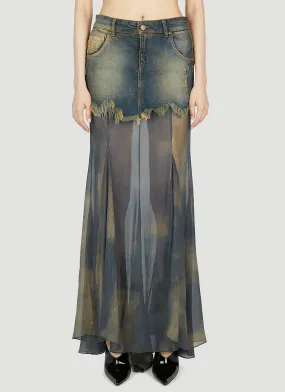 Blumarine Denim Chiffon Skirt