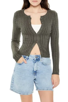 Cable Knit Cardigan Sweater