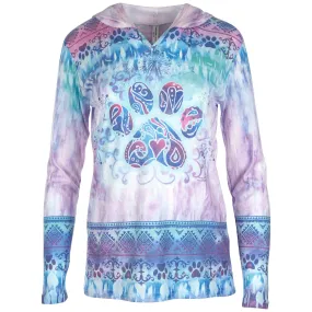 Cosmic Dreams Paw Print Hooded Top