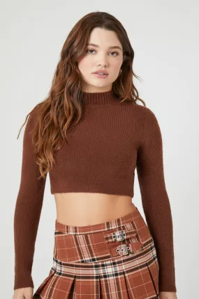 Cropped Mock Neck Sweater