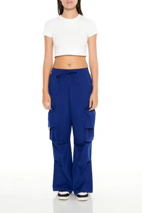 Drawstring Wide-Leg Cargo Pants