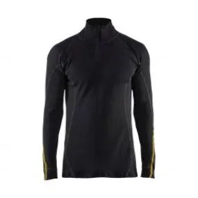 Flame&#x20;Retardant&#x20;Underwear&#x20;Top&#x20;Half&#x20;Zip,&#x20;78&#x25;&#x20;Merino&#x20;Wool&#x20;4796&#x20;Zwart&#x20;-&#x20;Bl&#xE5;kl&#xE4;der