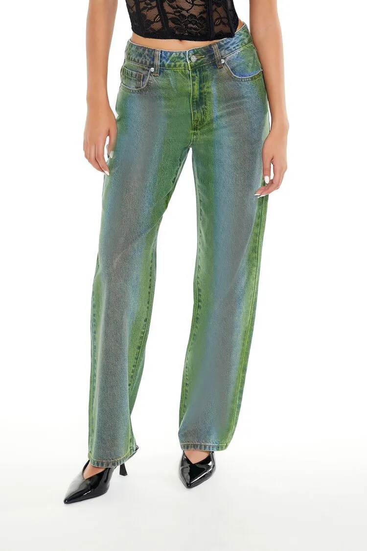 Gradient Straight-Leg Jeans