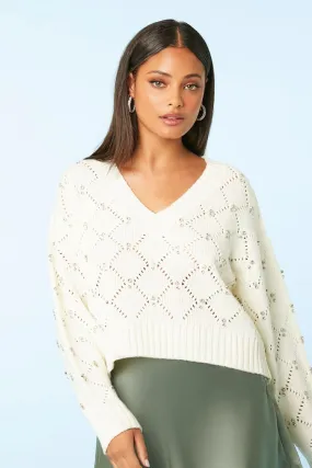 High-Low Rhinestone Sweater