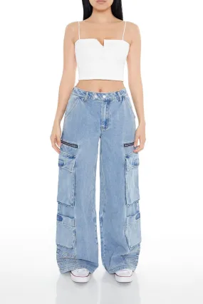 High-Rise Wide-Leg Cargo Jeans