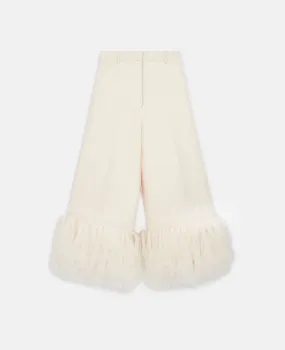 High-Rise Wide-Leg Feather Pants