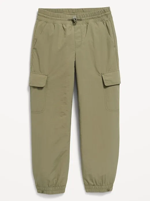 High-Waisted Loose Cargo Performance Pants for Girls