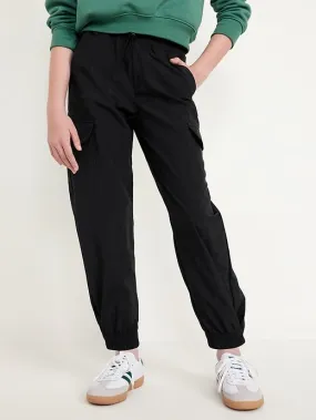 High-Waisted Loose Cargo Performance Pants for Girls