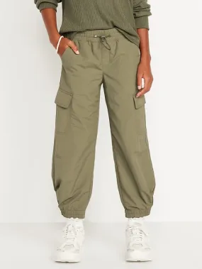 High-Waisted Loose Cargo Performance Pants for Girls