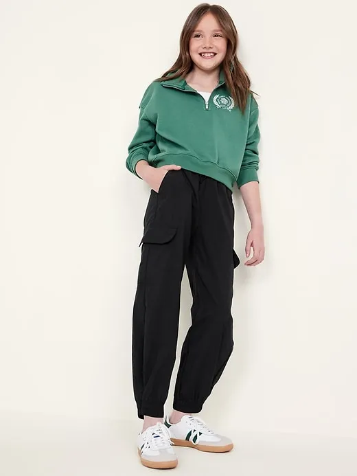 High-Waisted Loose Cargo Performance Pants for Girls