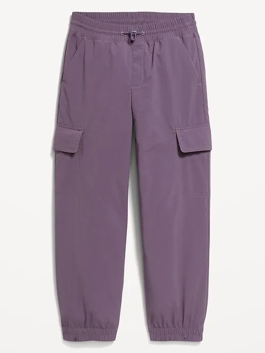 High-Waisted Loose Cargo Performance Pants for Girls