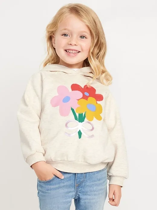 Loose Graphic Hoodie for Toddler Girls