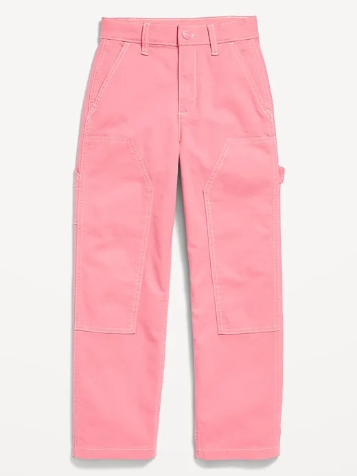 Loose High-Waisted Carpenter Pants for Girls