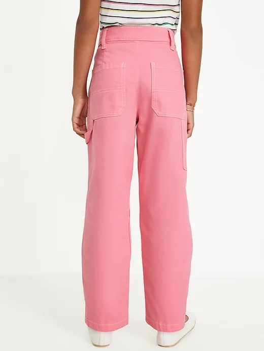 Loose High-Waisted Carpenter Pants for Girls