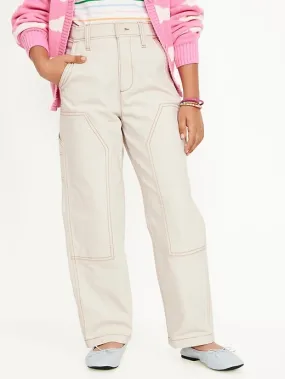 Loose High-Waisted Carpenter Pants for Girls