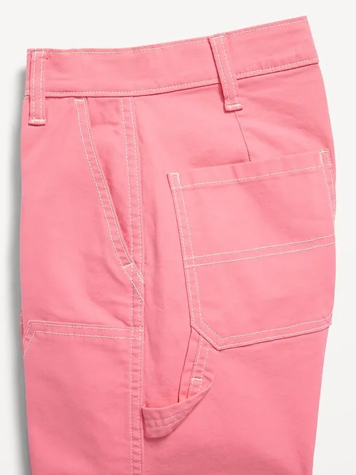 Loose High-Waisted Carpenter Pants for Girls