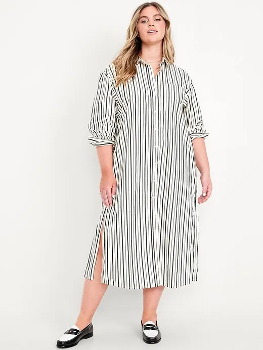 Loose Midi Shirt Dress