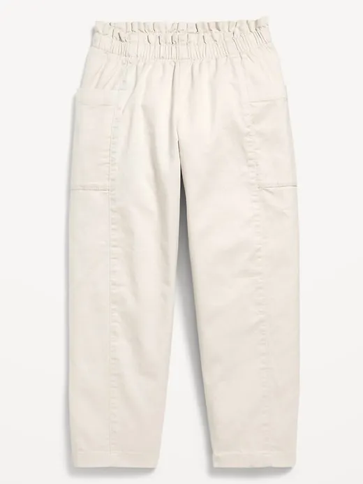 Loose Ruffle-Trim Pull-On Pants for Girls