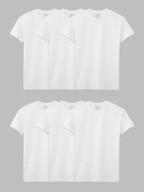 Men's Short Sleeve Crew T-Shirt, Extended Sizes White 6 Pack