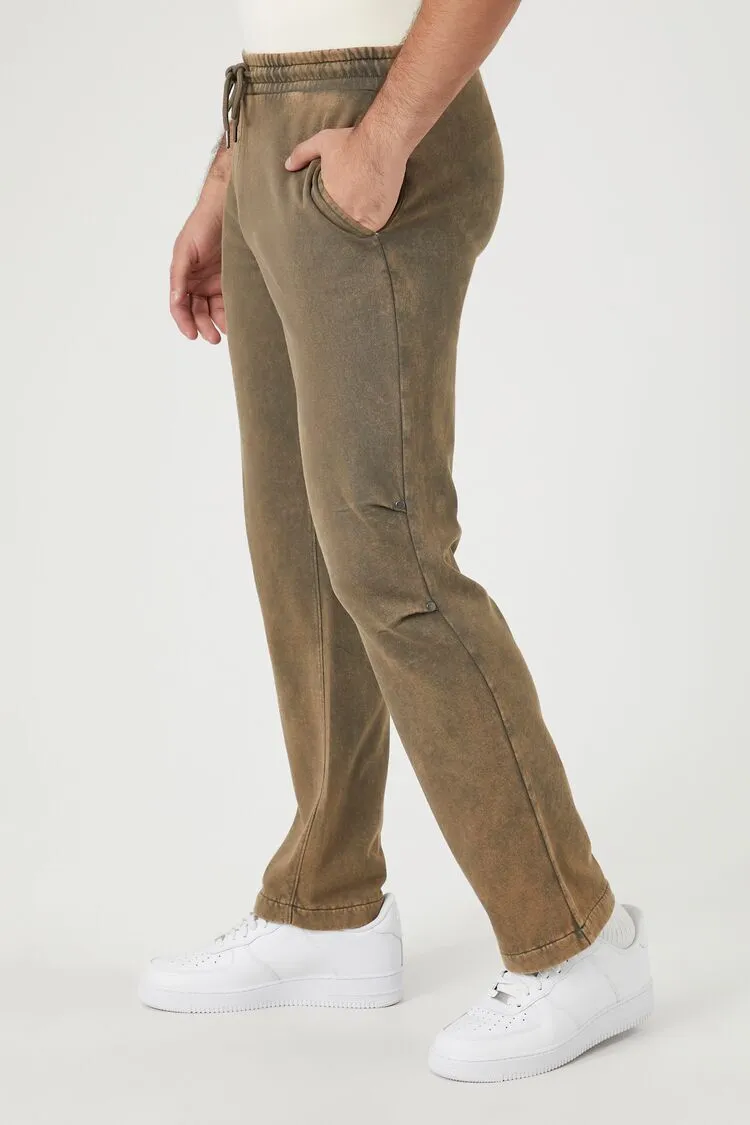 Mineral Wash Straight-Leg Pants