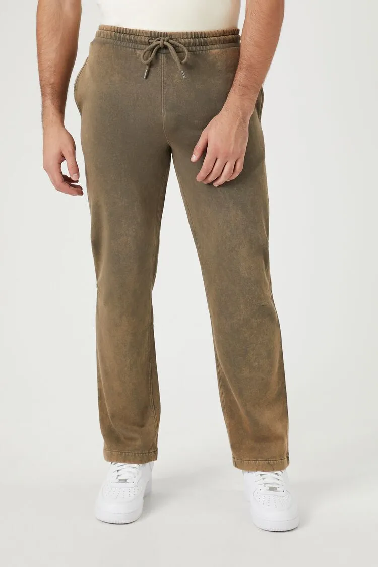 Mineral Wash Straight-Leg Pants