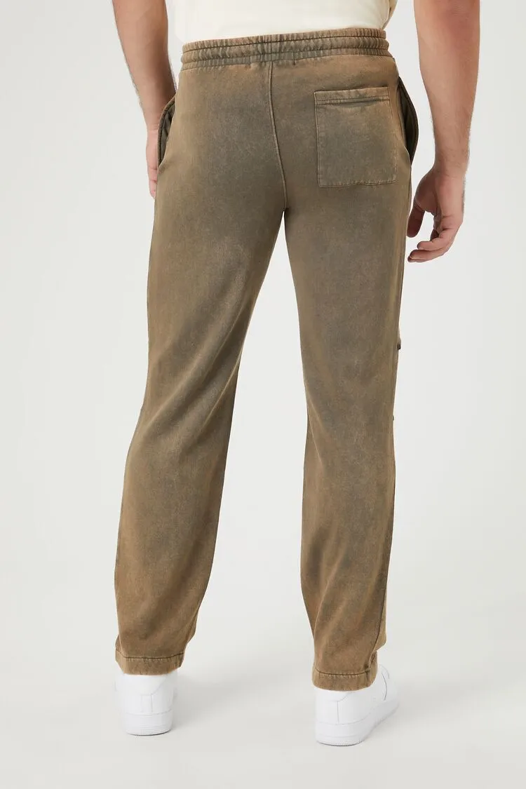 Mineral Wash Straight-Leg Pants