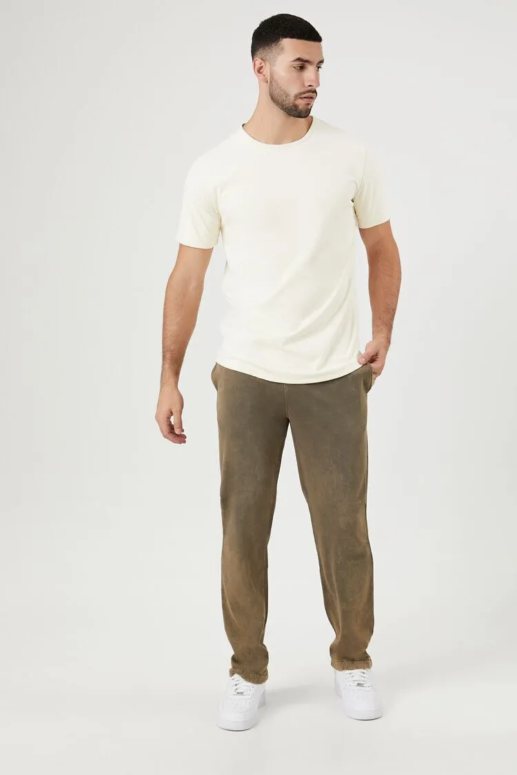 Mineral Wash Straight-Leg Pants