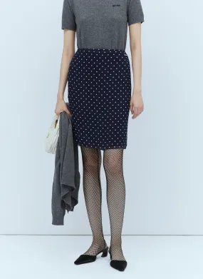 Miu Miu Polka-Dot Silk Chiffon Skirt