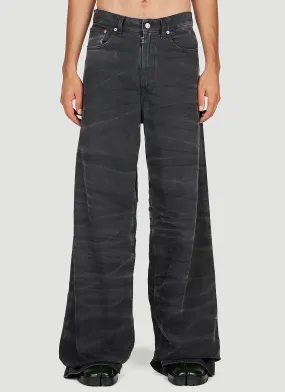 MM6 Maison Margiela Crease Effect Wide Leg Jeans