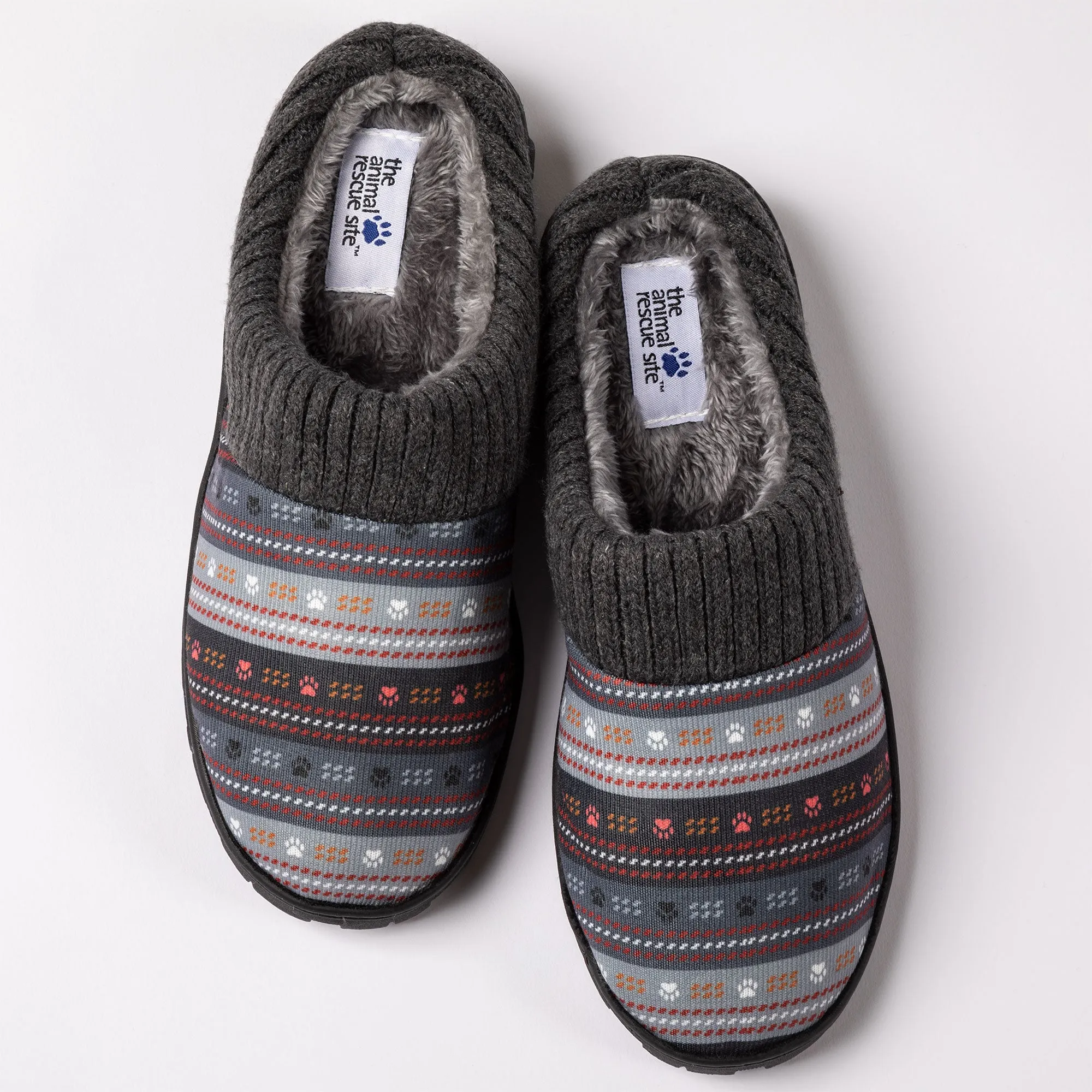 Nordic Paw Print Scuff Slippers