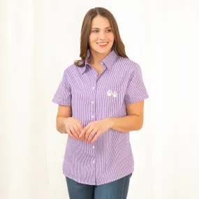 Pinstripe Pet Short Sleeve Button Up Shirt