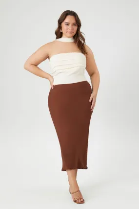 Plus Size Chiffon A-Line Maxi Skirt