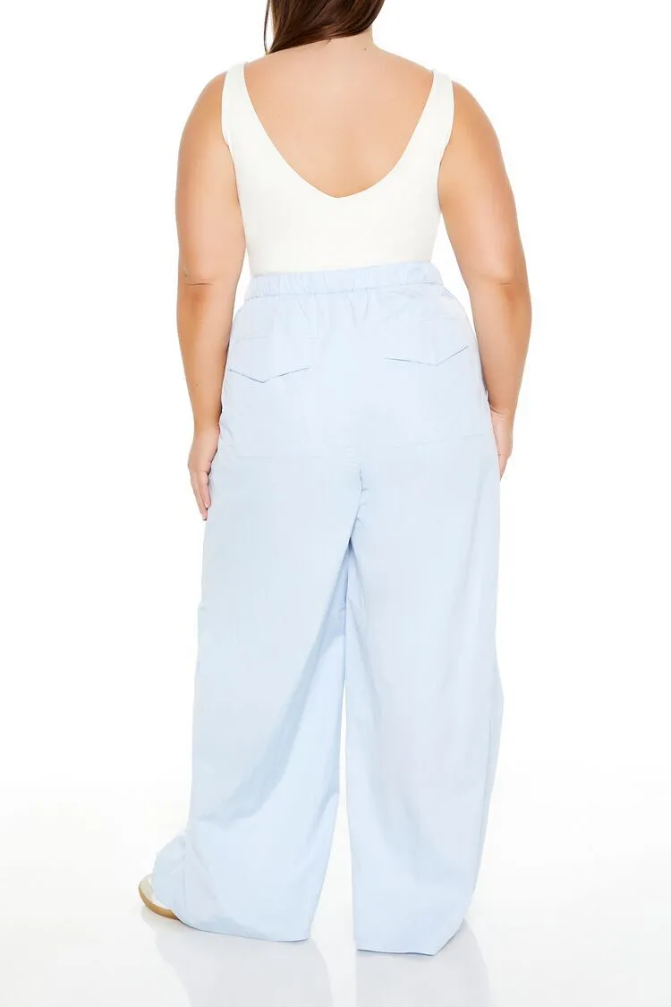 Plus Size Drawstring Wide-Leg Pants