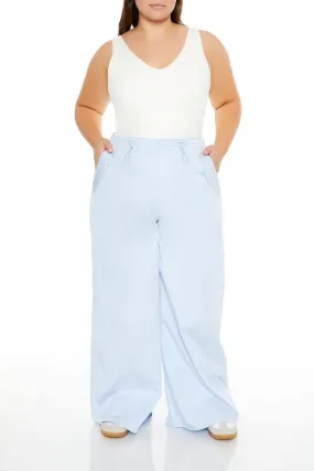 Plus Size Drawstring Wide-Leg Pants