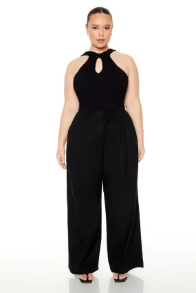 Plus Size Drawstring Wide-Leg Pants