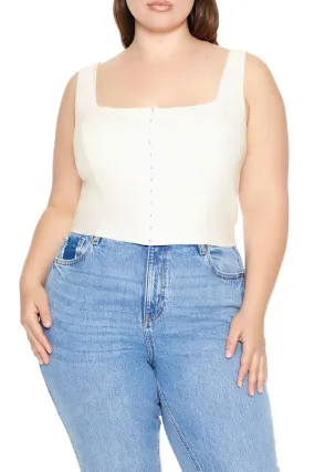 Plus Size Square-Neck Crop Top