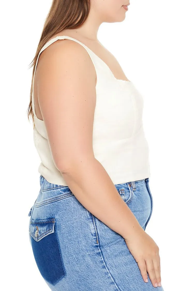 Plus Size Square-Neck Crop Top