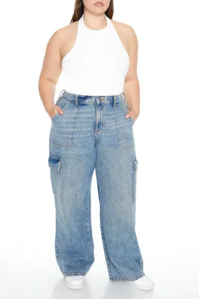 Plus Size Wide-Leg Cargo Jeans