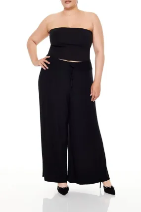 Plus Size Wide-Leg Drawstring Pants