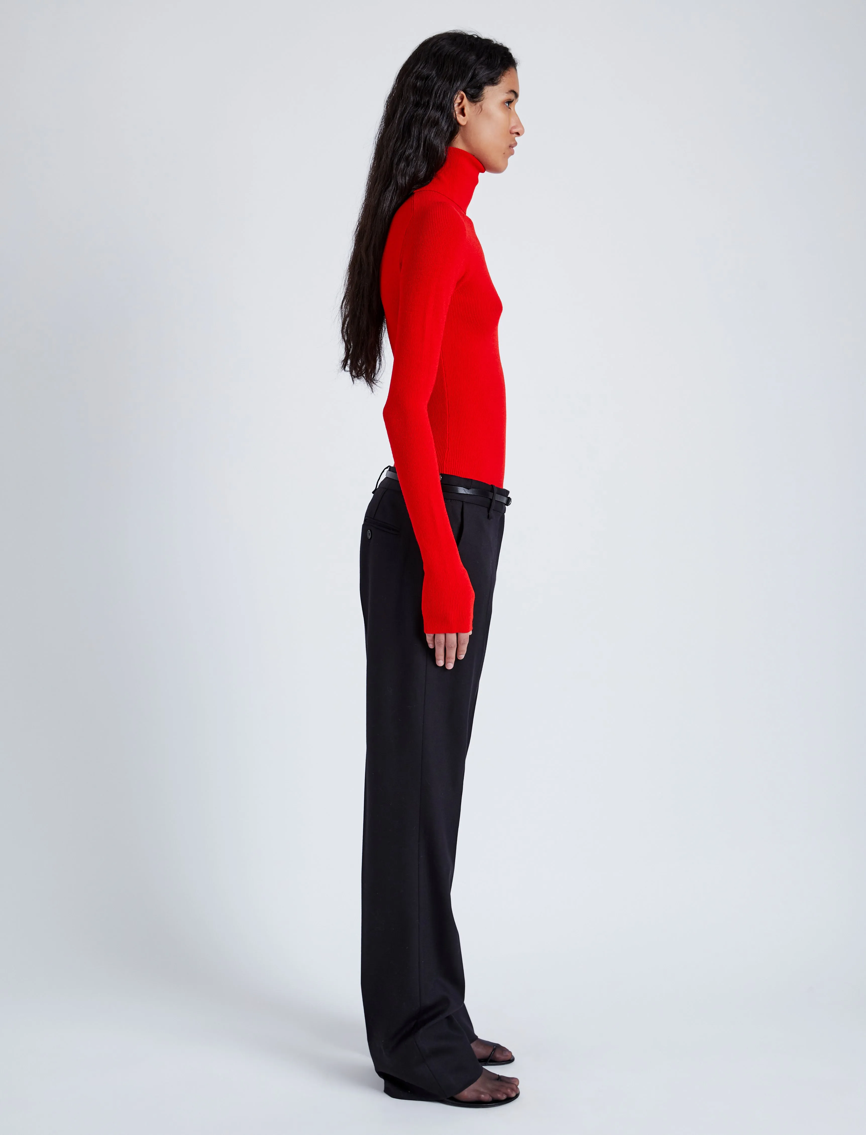 Proenza Schouler Fox Top In Matte Viscose Rib - Red