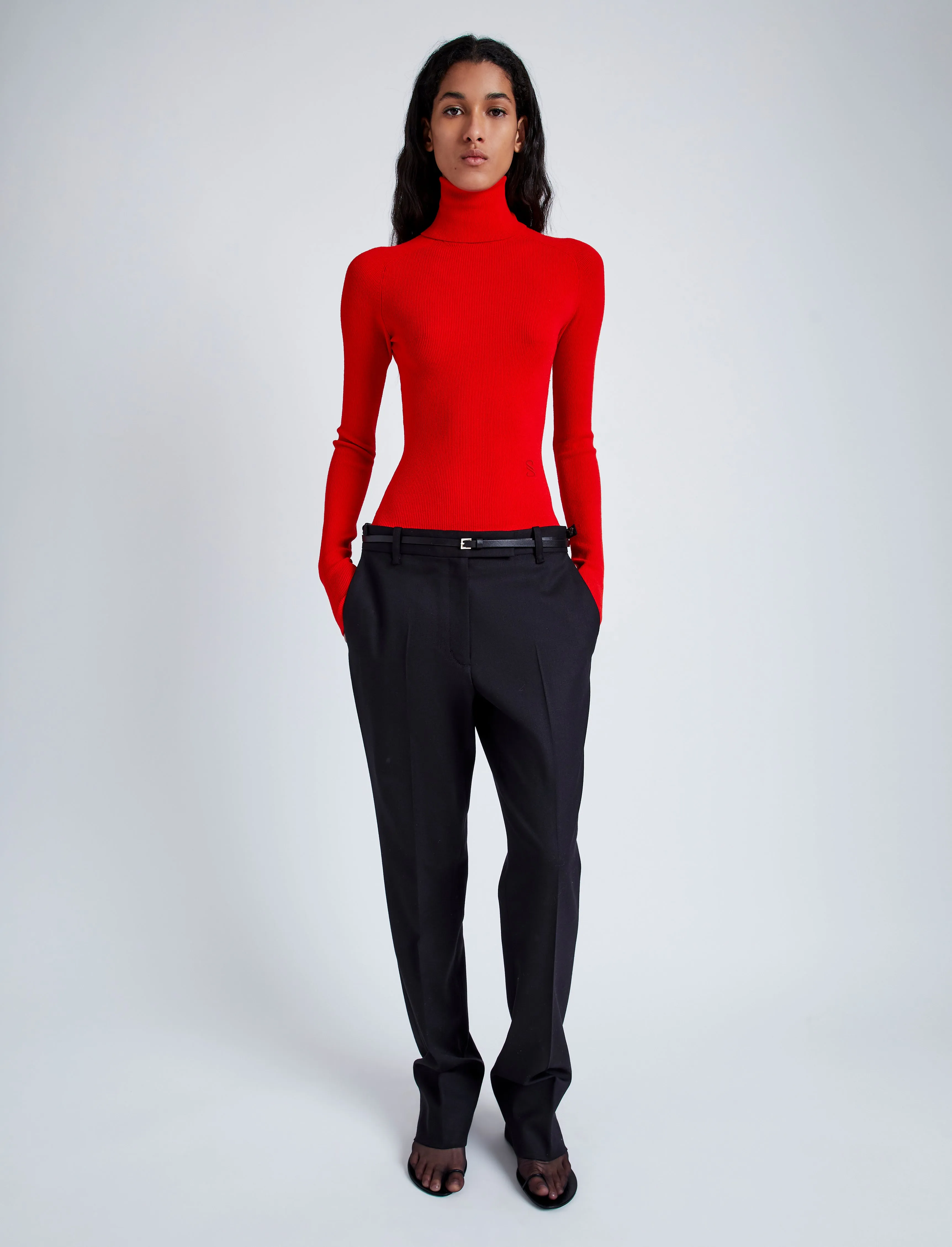 Proenza Schouler Fox Top In Matte Viscose Rib - Red