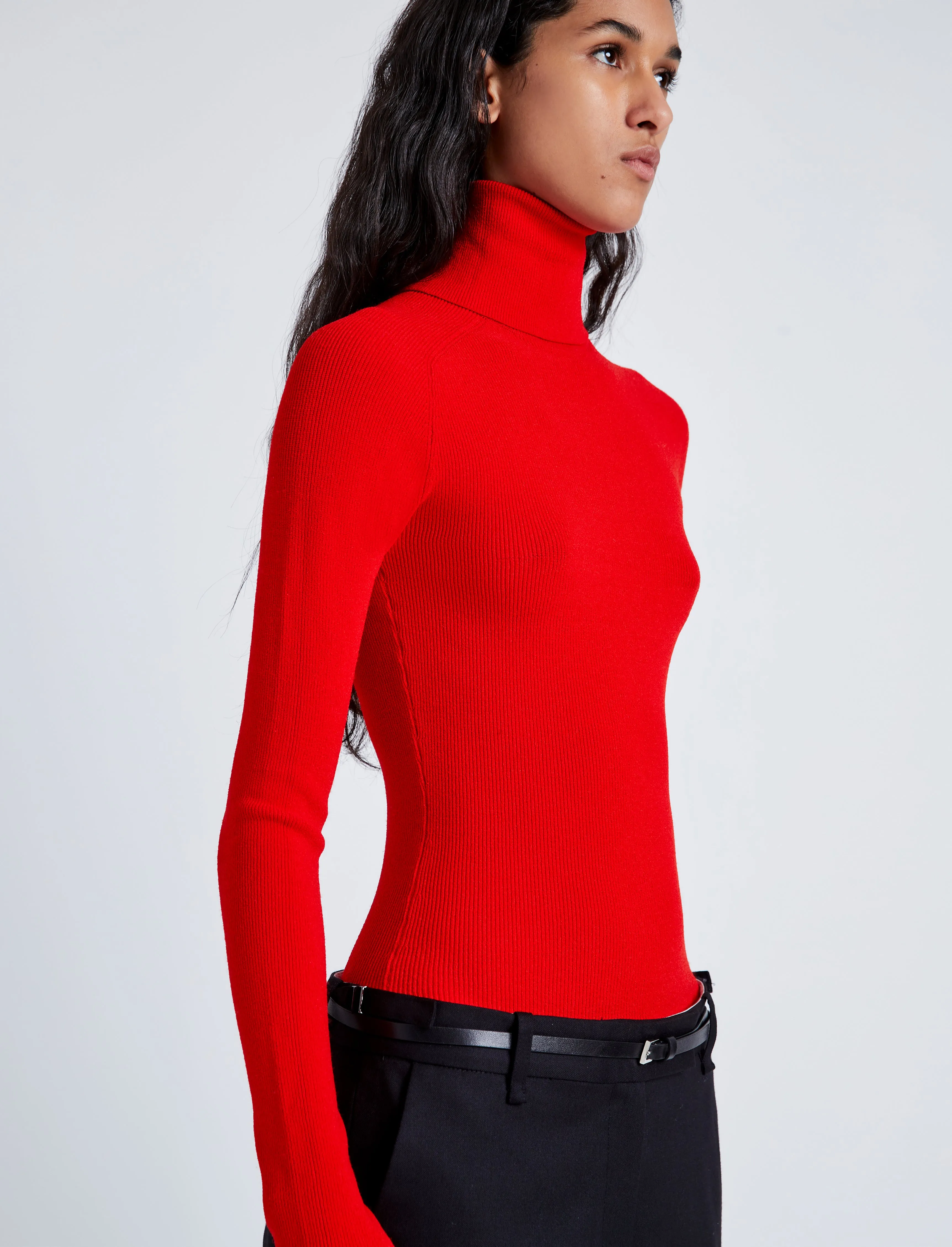 Proenza Schouler Fox Top In Matte Viscose Rib - Red