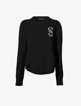 Proenza Schouler Harrison Monogram Sweater in Wool Jacquard - Black