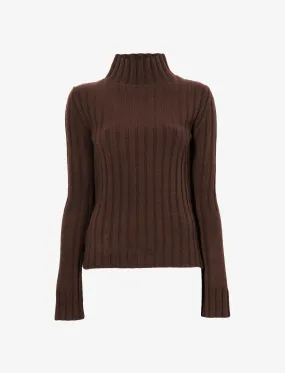 Proenza Schouler Haven Sweater in Midweight Cashmere Rib - Bark