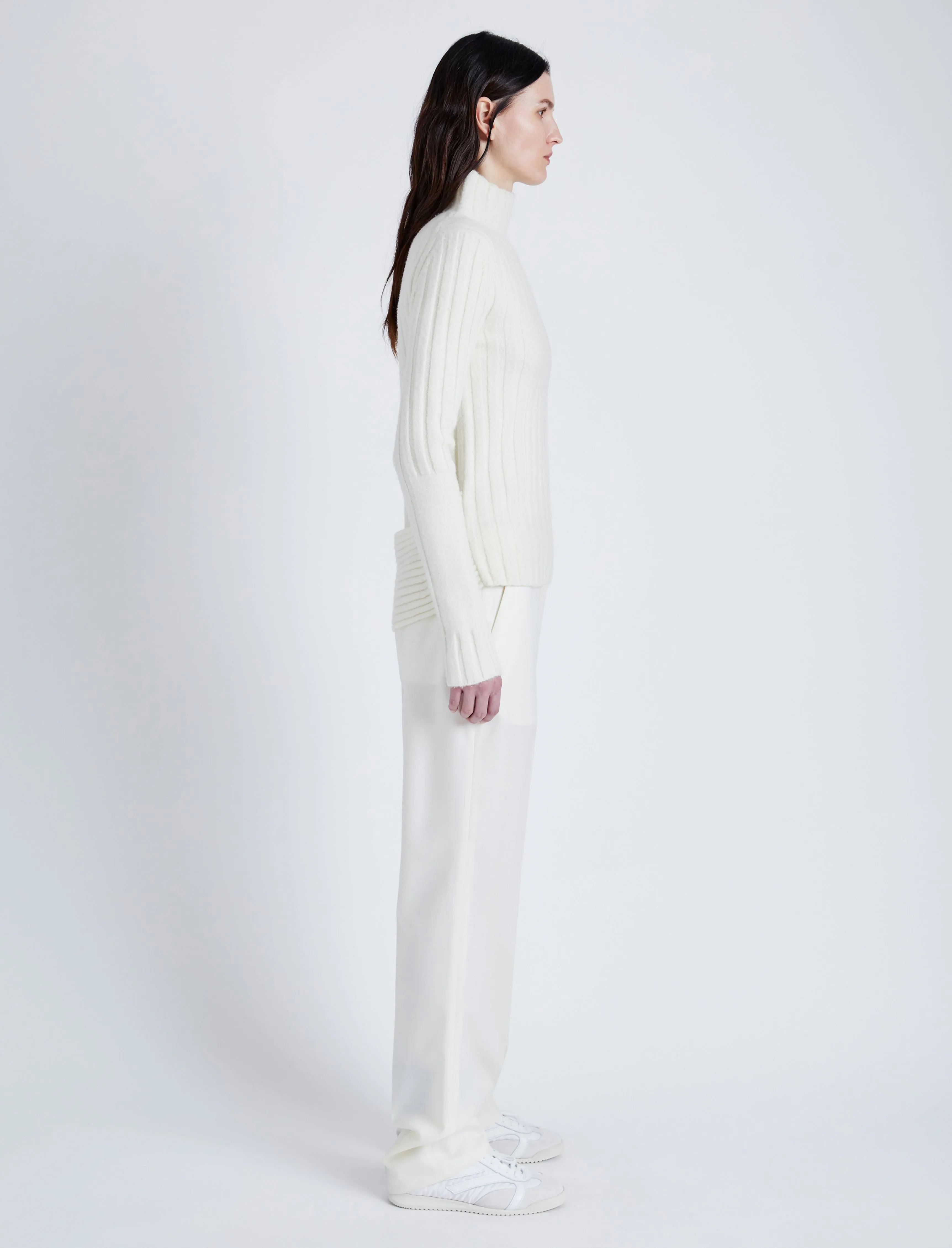 Proenza Schouler Haven Sweater in Midweight Cashmere Rib - Bone