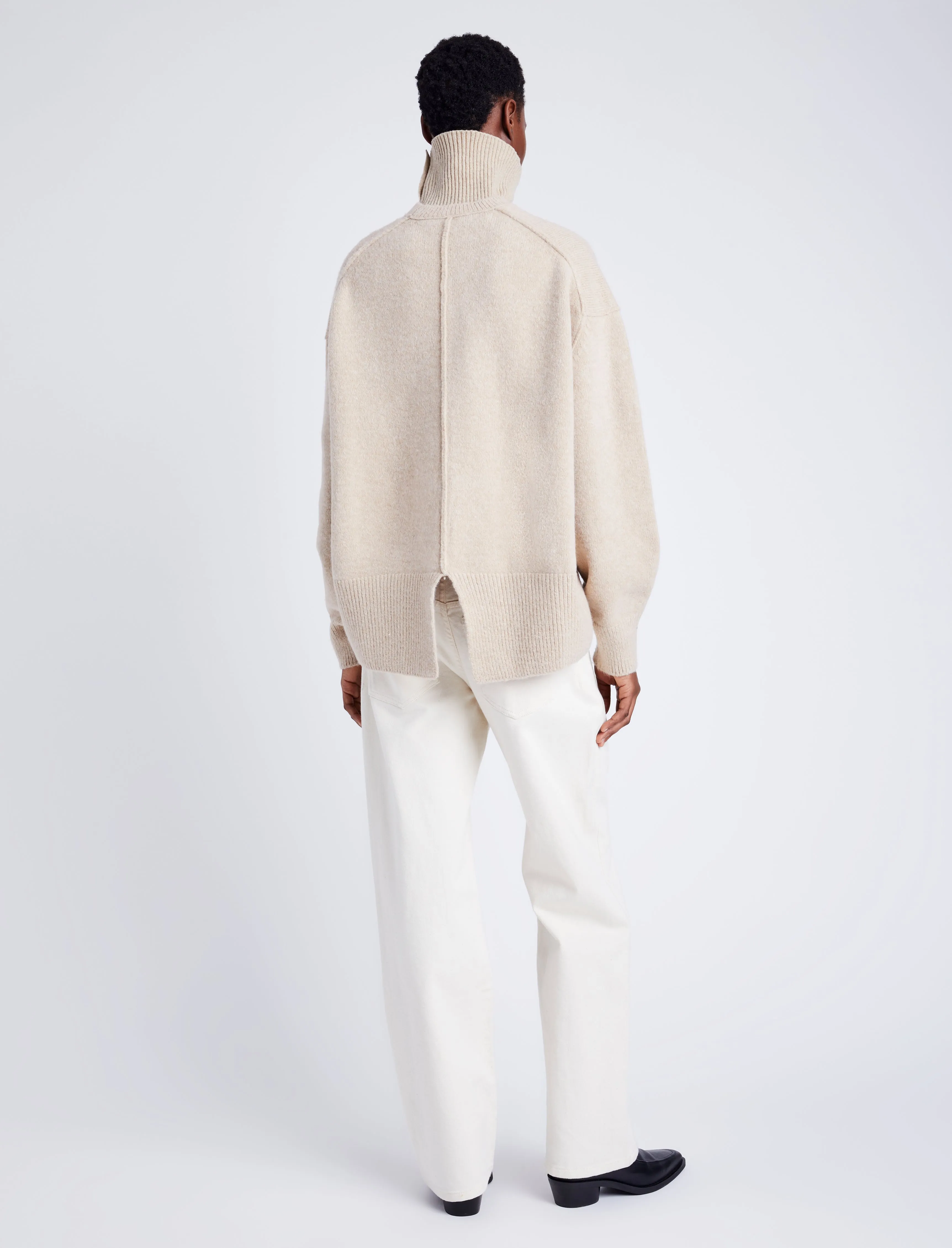 Proenza Schouler White Label Kellen Knit Sweater in Wool Blend - Birch