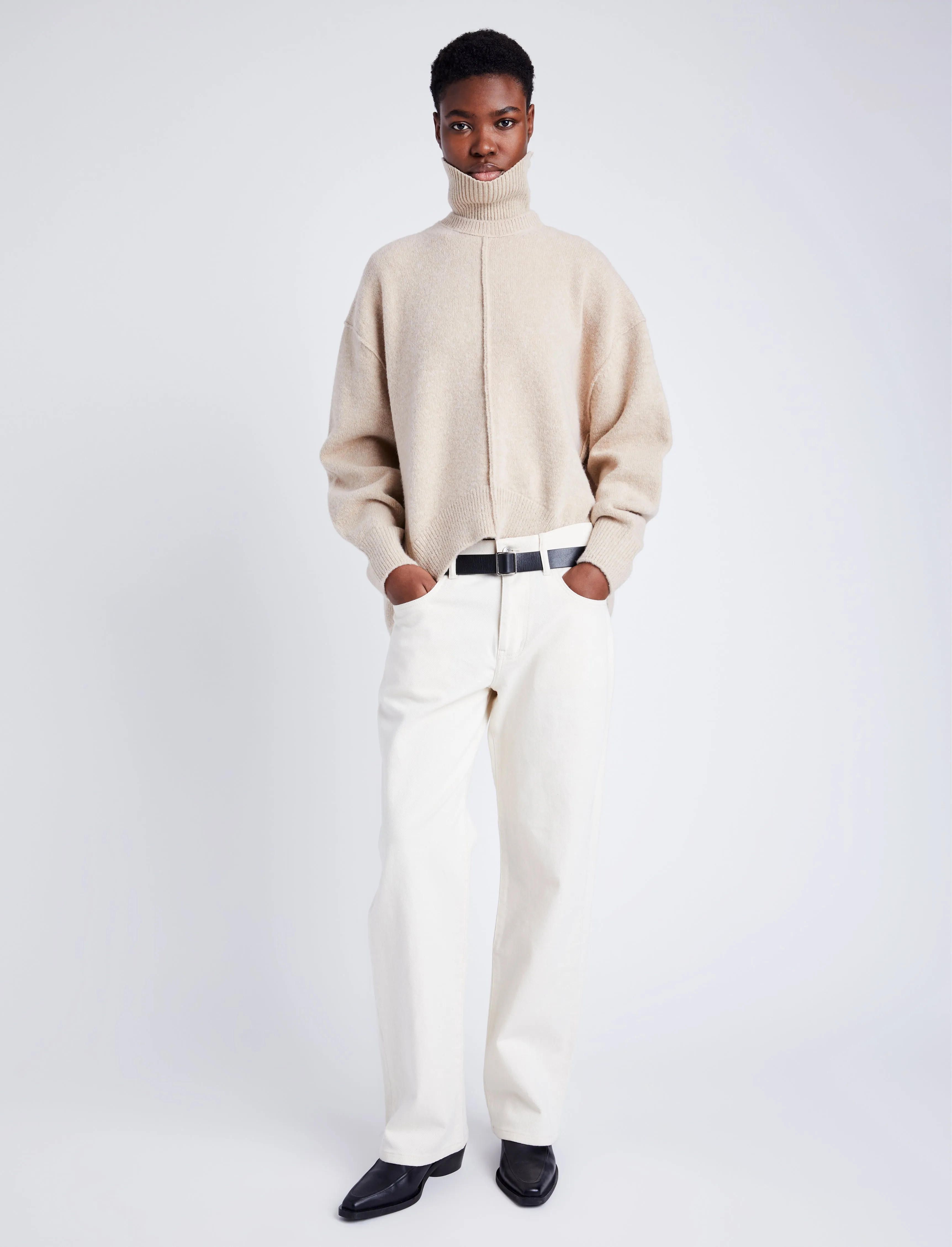 Proenza Schouler White Label Kellen Knit Sweater in Wool Blend - Birch