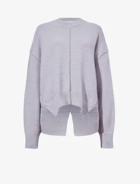 Proenza Schouler White Label Kellen Knit Sweater in Wool Blend - Light Grey